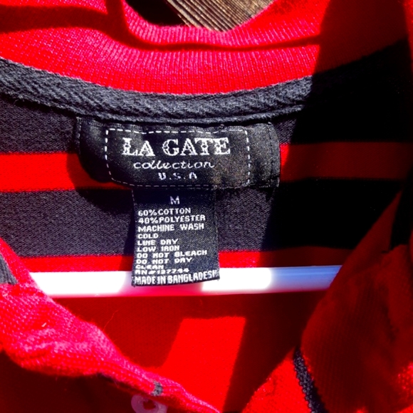 LA Gate Red striped Polo shirt - Picture 4 of 6